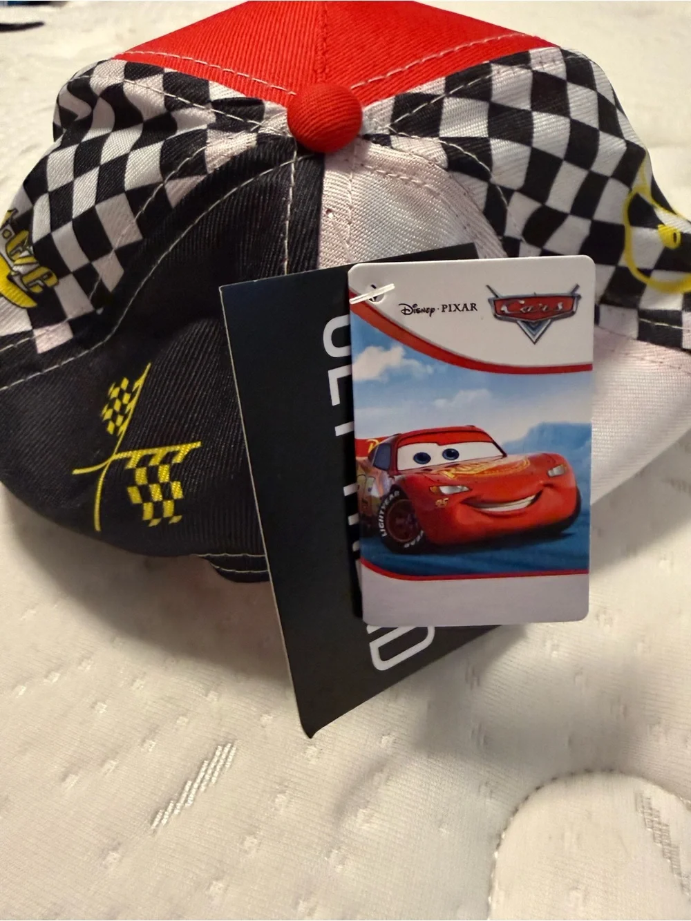 Disney Red Lightning McQueen Kids Hat with Blue Eye Graphics
